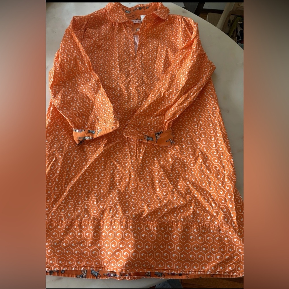 Orange Geometric Pattern Dress - image 5